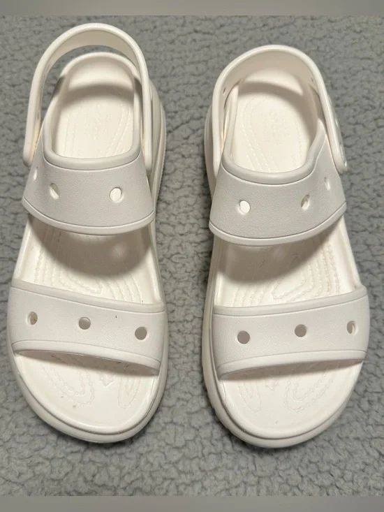 CROCS Women's white Platform Sandals - Picture 2 of 5